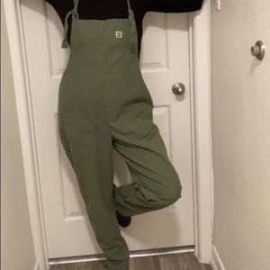 Green Lucy & Yak overalls.